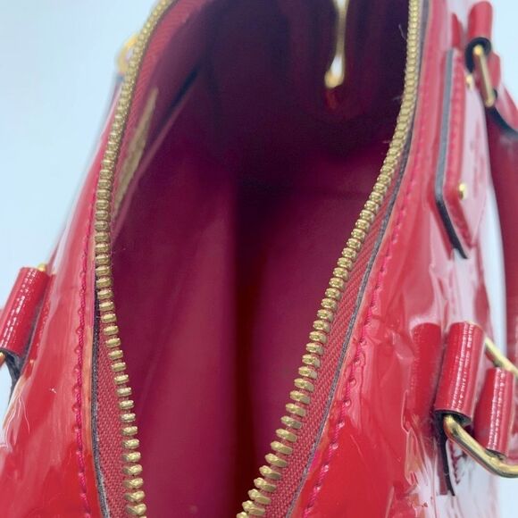 Auth Louis Vuitton Rose Indian Monogram Vernis Montana Bowler Bag Preloved - Picture 13 of 15